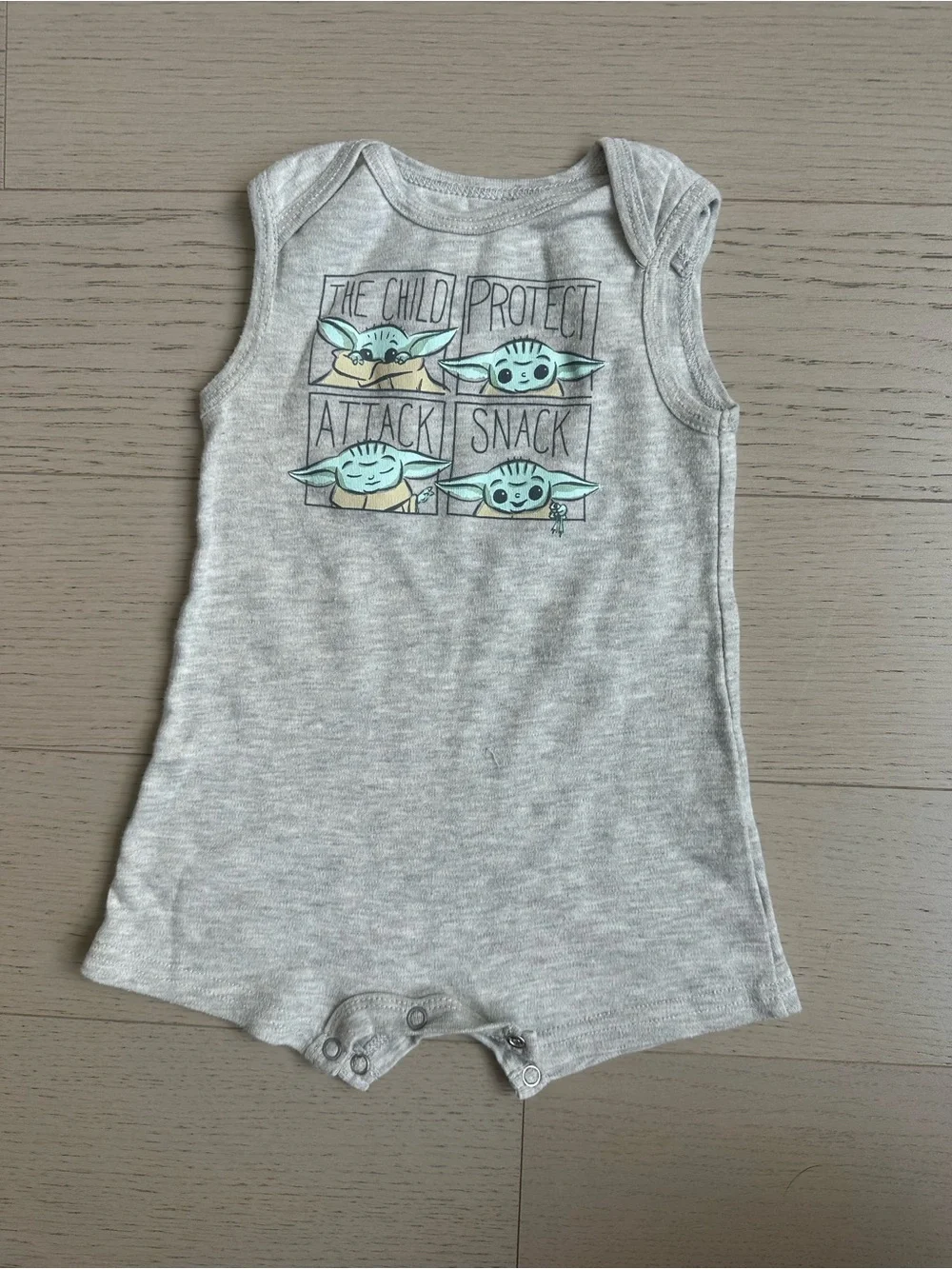 Disney Gray Mickey Baby Romper Set